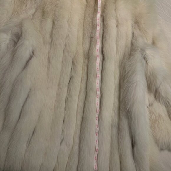 Authentic CHLOE Cream White Fur Coat Jacket size M - Picture 11 of 12